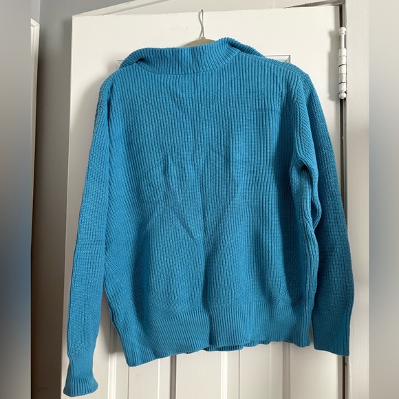 Amazon Turquoise Half-Zip Ribbed Sweater - Picture 3 of 3